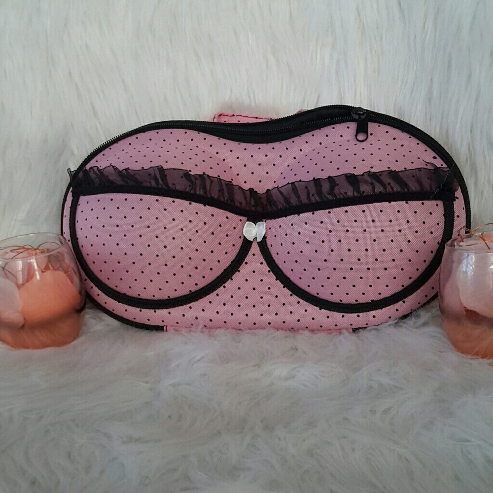 Pink and Black Feminine Bra Case